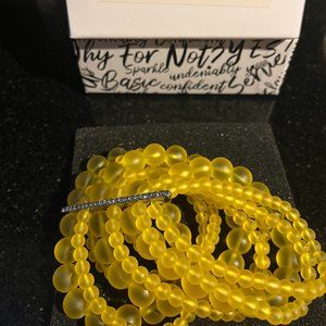 Sassy Jones Dina Frosted Stretch Bracelet - Yellow